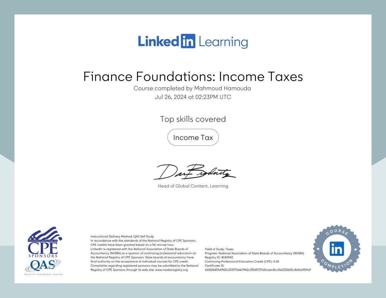 Finance Foundations: Income Taxes